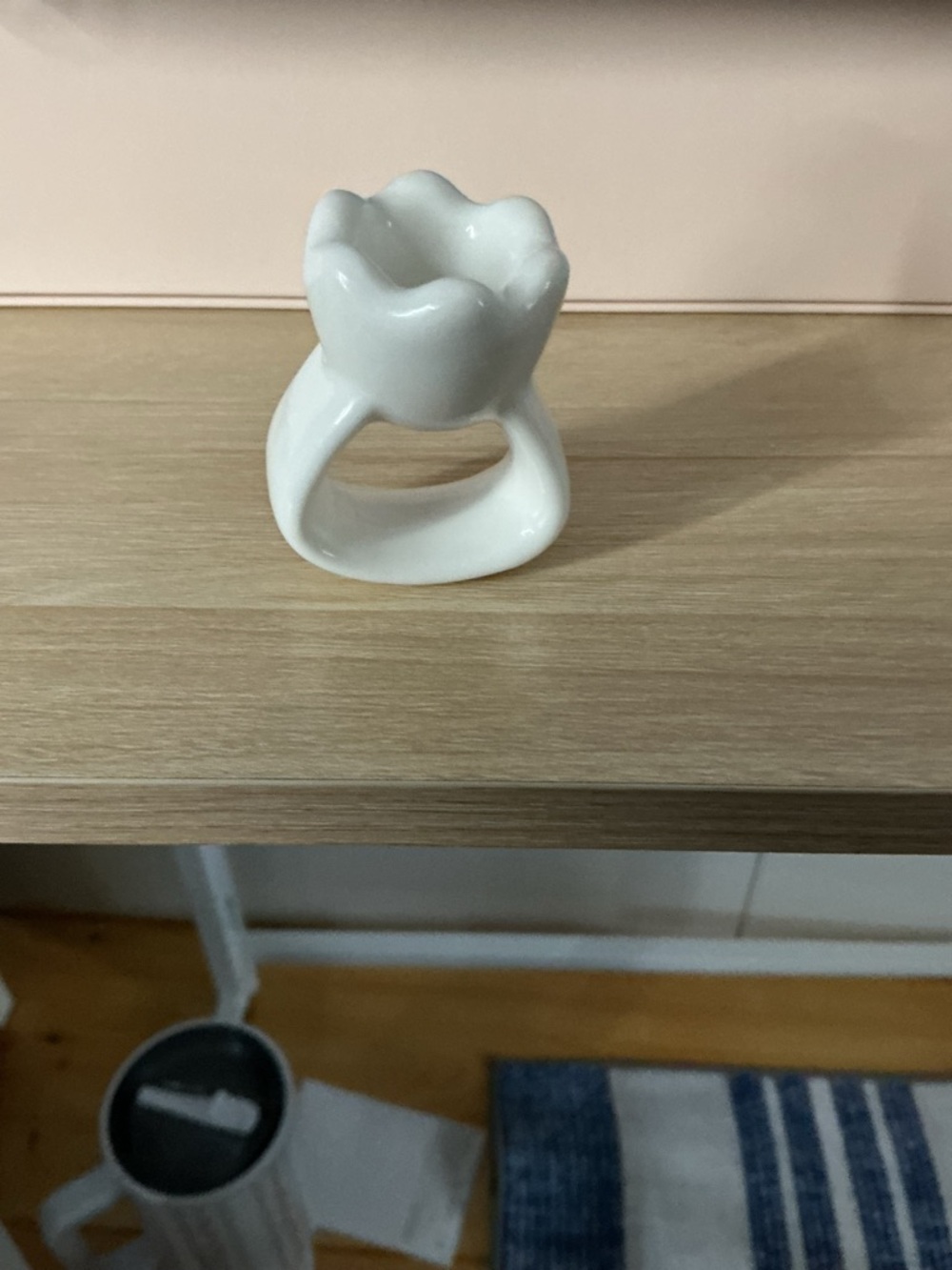 White Ceramic gua sha ring